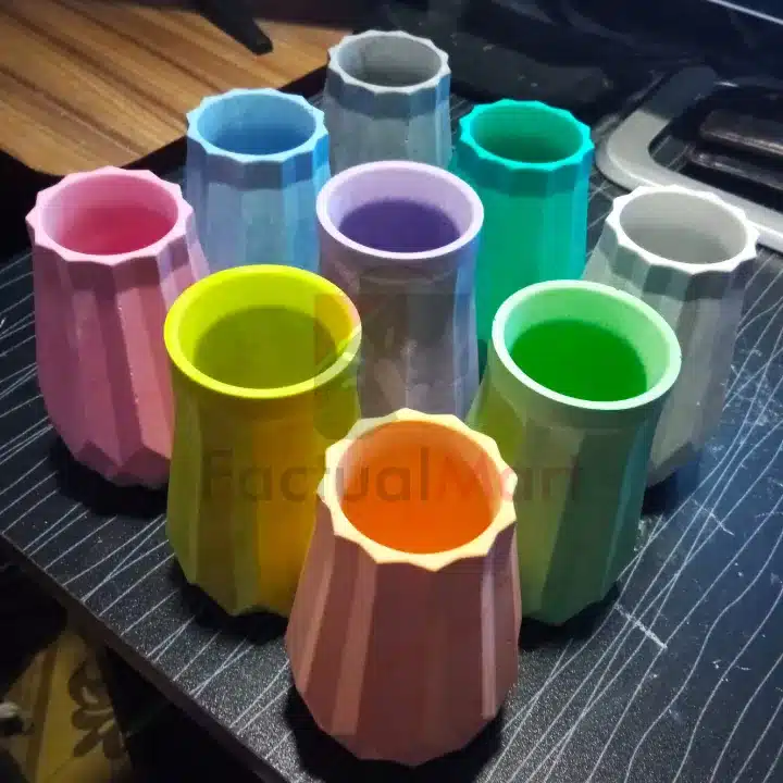 3 pcs Combo High Quality White Cement Tube/Vase/Pen Holder - Image 5