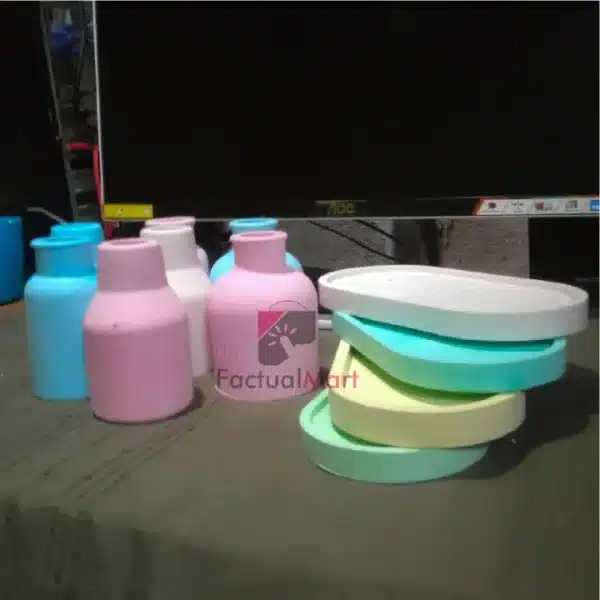 3 pcs White Color Small Size Vase/Pen Holder/Pot/ White Cement Indoor Home Decor Outdoor - Image 3