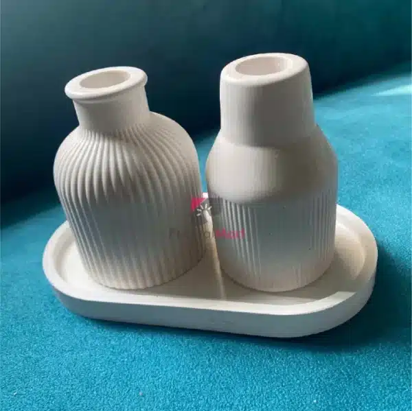 3 pcs White Color Small Size Vase/Pen Holder/Pot/ White Cement Indoor Home Decor Outdoor - Image 2