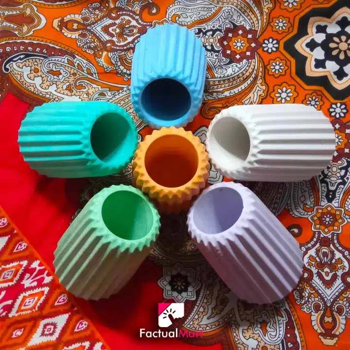 Premium White Cement Flower Pot – Indoor Planter for Succulents & Houseplants (1 Piece) - Image 2